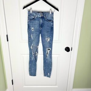 Express High-rise Stretchy Ankle Legging  Distressed Skinny Jeans